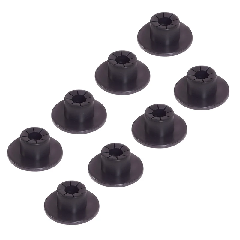 8x universal Füße schwarz - für 2 Stühle Tische Schränke - Fußkappen Tischfuß Stuhlkappe Bodenschutz robust - für runde Beine D-1,5-3 cm