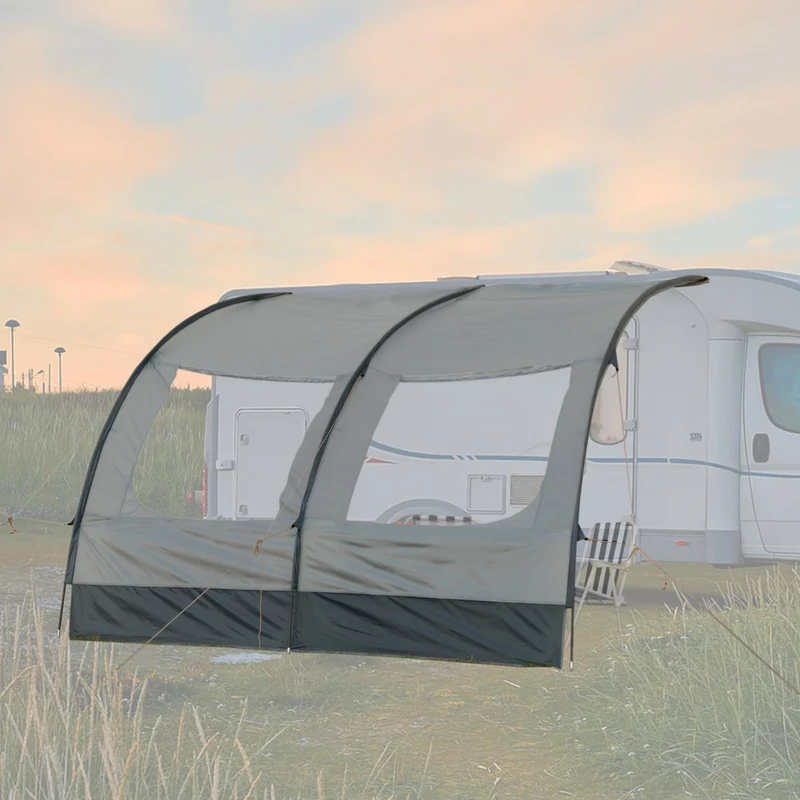 Vordach 300x260x245-260 für Wohnwagen Wohmobil Vorzelt Camping Fiberglas Gestänge Reisevorzelt Busvorzelt 5000mm Wasserfest