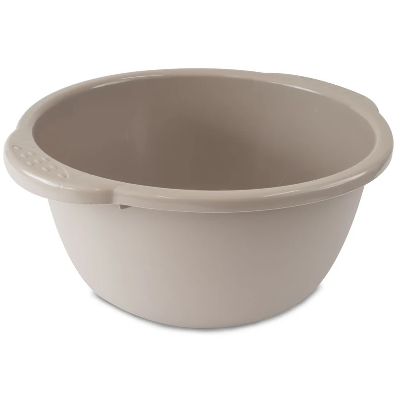 12x Schüssel 9 Liter rund Ø35x15 cm Braun - Universal Haushaltsschüssel Waschschüssel Küchenschüssel Spülschüssel Kunststoff Fußbad Pflege - nestbar