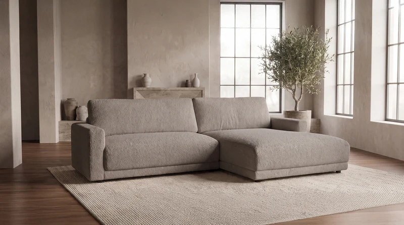 KAWOLA Sofa MARLIN Ecksofa Stoff greige