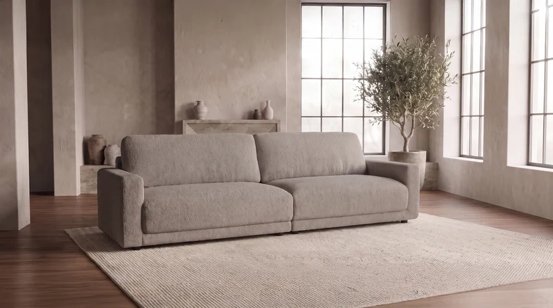 KAWOLA Sofa MARLIN 3-Sitzer Stoff greige