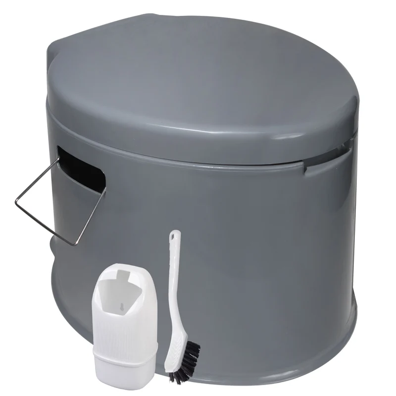 Mobile Campingtoilette mit herausnehmbaren Eimer - bis 120kg Sitzhöhe 37cm Camping Nottoilette Mobile Toilettenbeutel klappbar Toilettenstuhl WC Garten Zelt Pool Baustelle