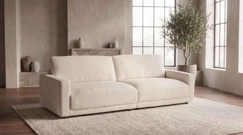 KAWOLA Sofa MARLIN 3-Sitzer Stoff beige