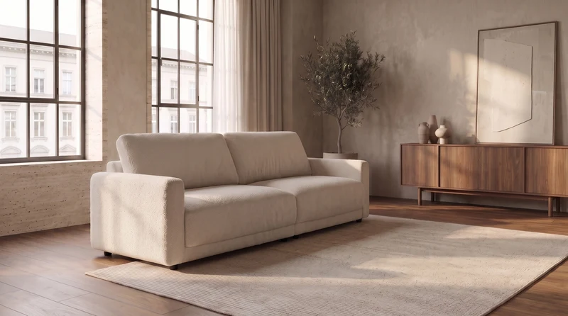 KAWOLA Sofa MARLIN 3-Sitzer Stoff beige