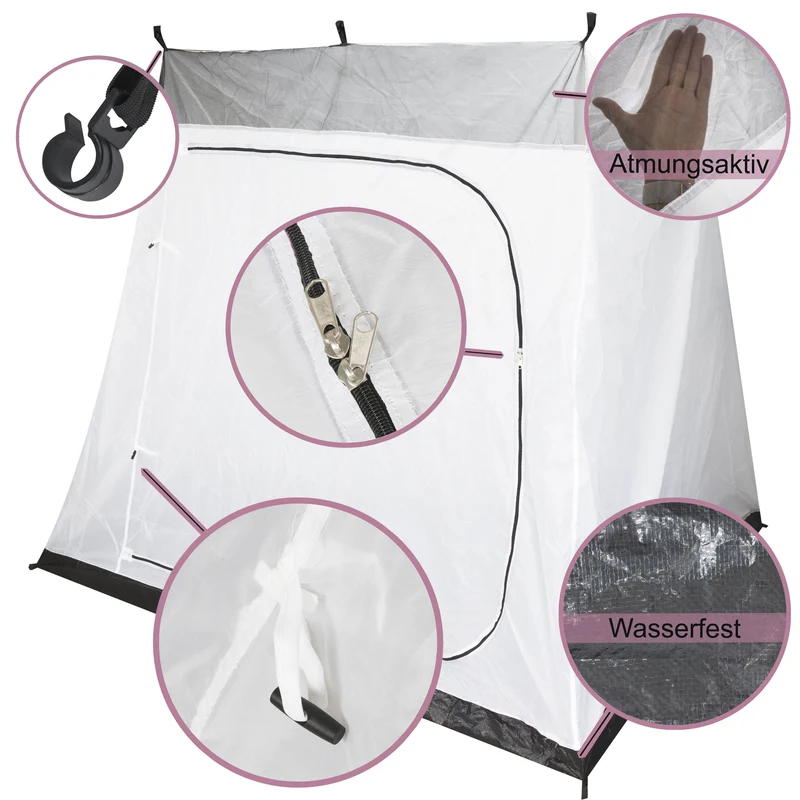 XL Innenzelt für 3 Personen 200x180 - mit 2 Wege-Reißverschlusstür wasserdichter Bodenwanne Innenkabine Schlafkabine atmungsativer Polyester mit Lüftungsnetz Schlafzelt für das Vorzelt