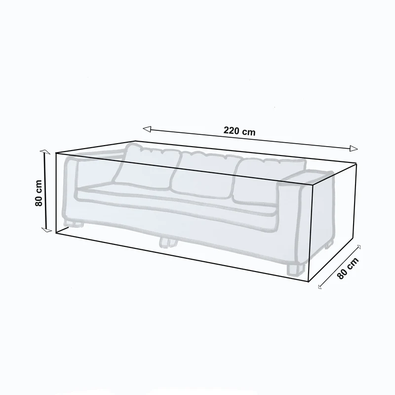 Schutzhülle für Rattan 3 Sitzer Sofa Bank - 220 x 80 x 80 cm - schwarz - 600D Polyester wasserdicht - Abdeckung Gartenbank