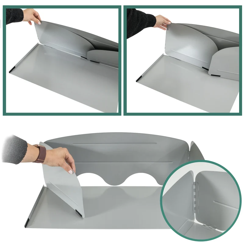 Koch Windschutz für Campingkocher Stahl mit Bodenplatte 63x31x25cm Aufbewahrungstasche passend für 3-flammigen Gasherd faltbar Spritzschutz Camping Küche