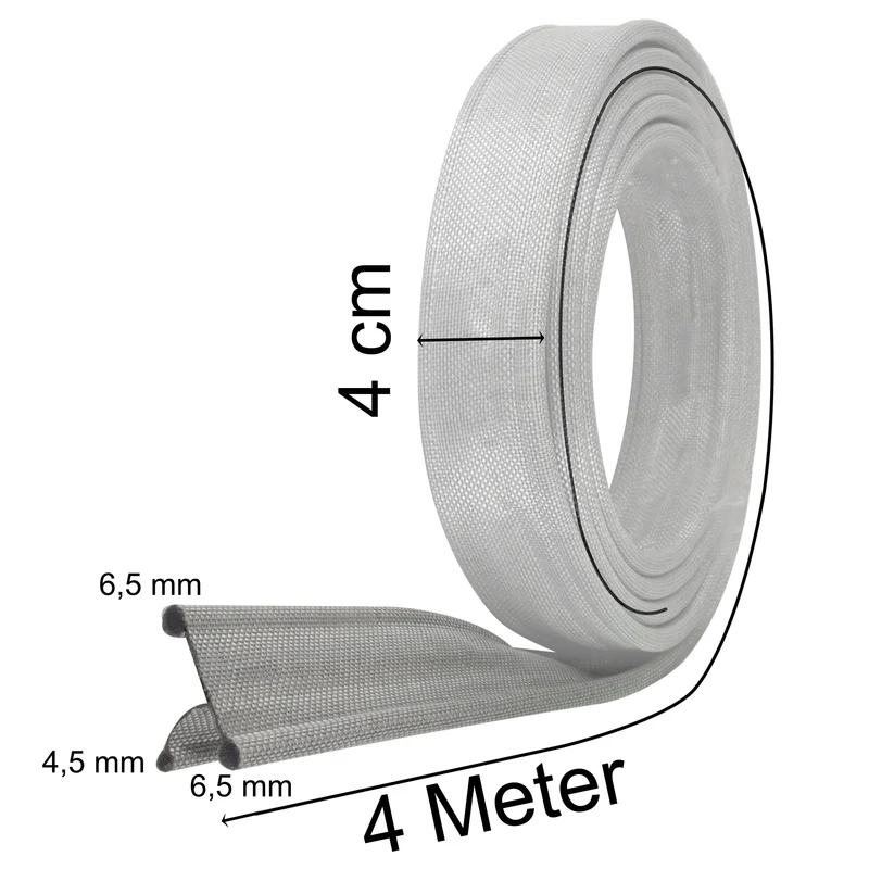 Doppelkeder Adapter mit Kederschiene 8mm - Drive away - 4 Meter Kederleiste für Wohnwagen Wohnmobil Caravan - Zeltkeder Vorzelt 6mm/4mm Keder Verbindung Kederband robust und biegsam grau 4m Kunststoff