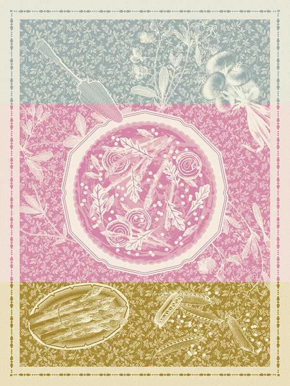-Le Jacquard Francais- Geschirrtuch 80x60cm "Tarte Printaniere" 100% Baumwolle