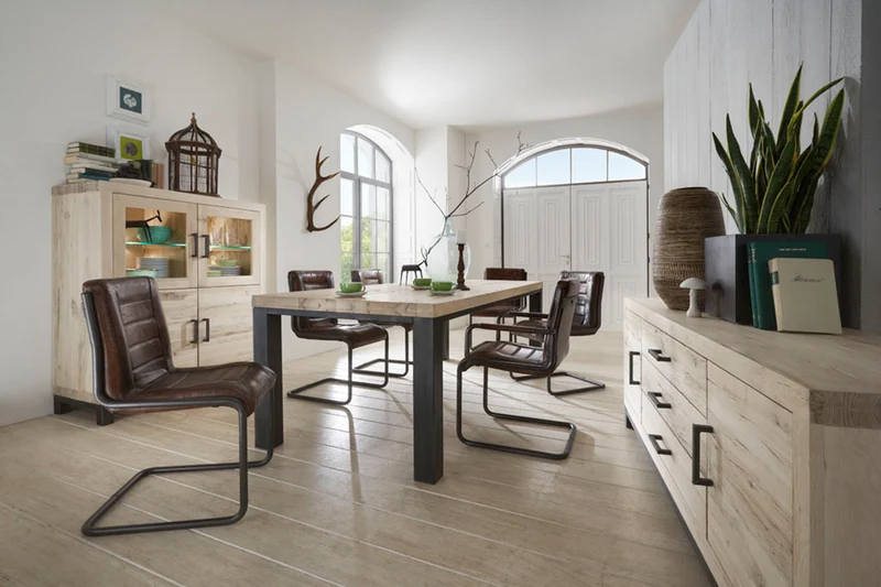 KAWOLA Esstisch NELA Massivholz Eiche Sand 180x100x76cm