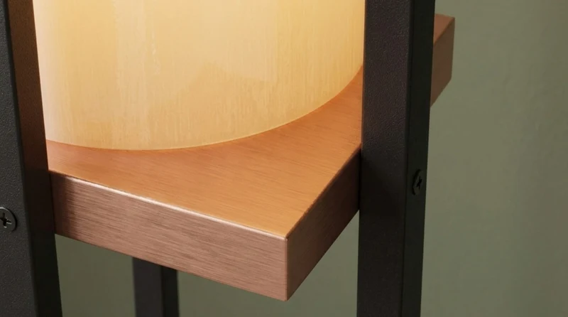 KAWOLA Stehlampe AMARIS Stoff schwarz kupfer