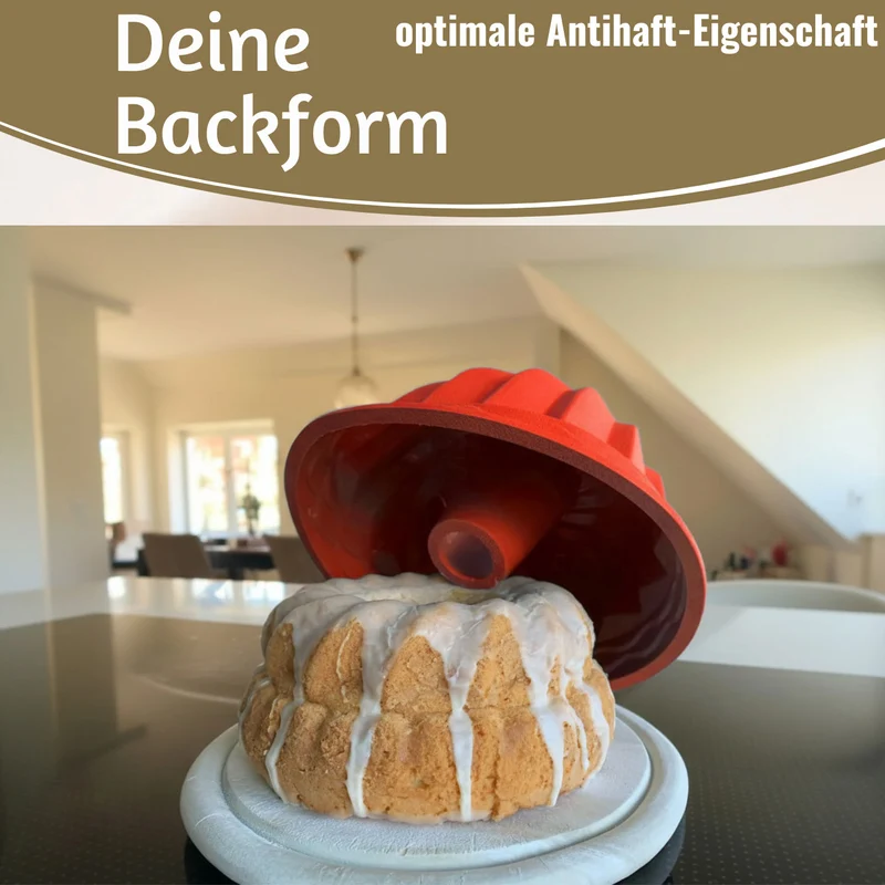 Silikon Gugelhupf Backform 24cm Rund Napfkuchenform Gugelhupfform Kuchenform