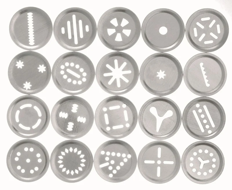 -GEFU- "COOKIE" Gebäckpresse +Backmatte Silikon, 20 Motiv-Lochscheiben und 4 Spritztüllen,