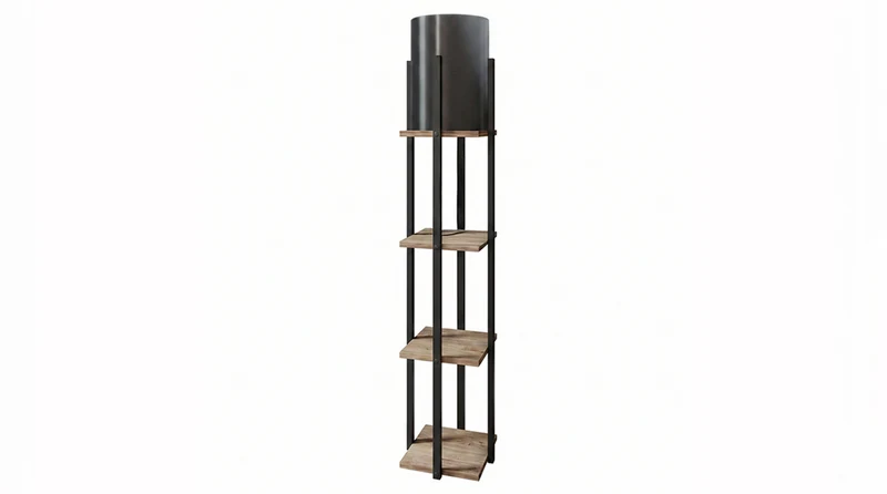 KAWOLA Stehlampe XELIA Holz schwarz natur