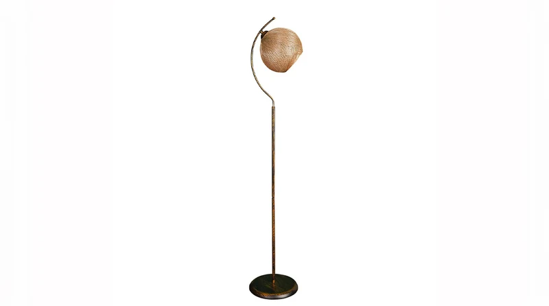 KAWOLA Stehlampe VESUVIA Jute gold schwarz