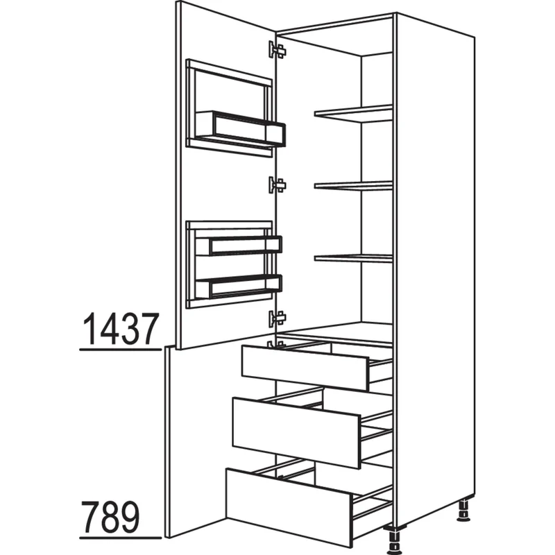 nobilia XL-Breakfastschrank BKFSTI2A50-3X 50 cm
