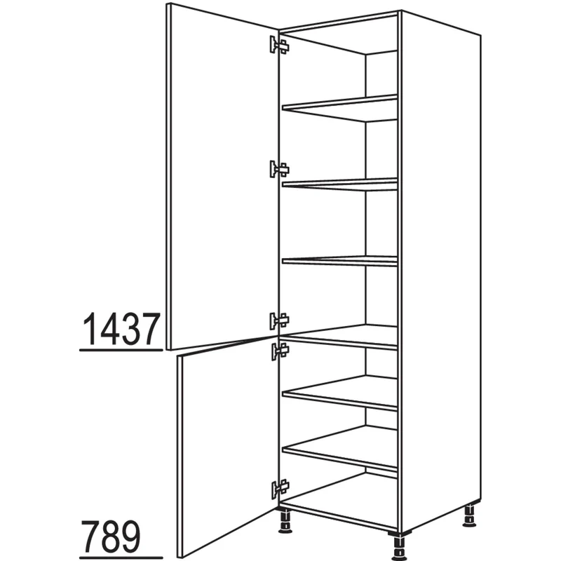 nobilia XL-Geschirr-/ Vorratsschrank HDV76-3X 76,2 cm