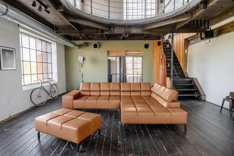 KAWOLA Sofa NELSON Ecksofa Leder cognac