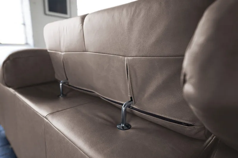 KAWOLA Sofa NELSON Ecksofa Leder dunkelbraun