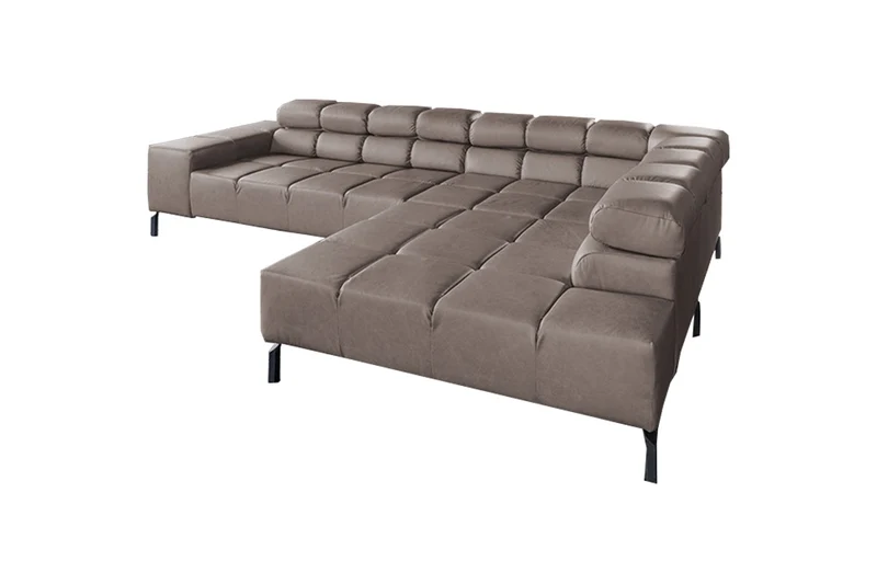 KAWOLA Sofa NELSON Ecksofa Leder dunkelbraun