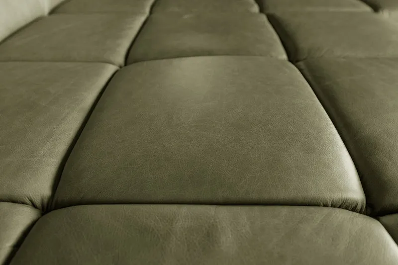 KAWOLA Sofa NELSON Ecksofa Leder olivgrün