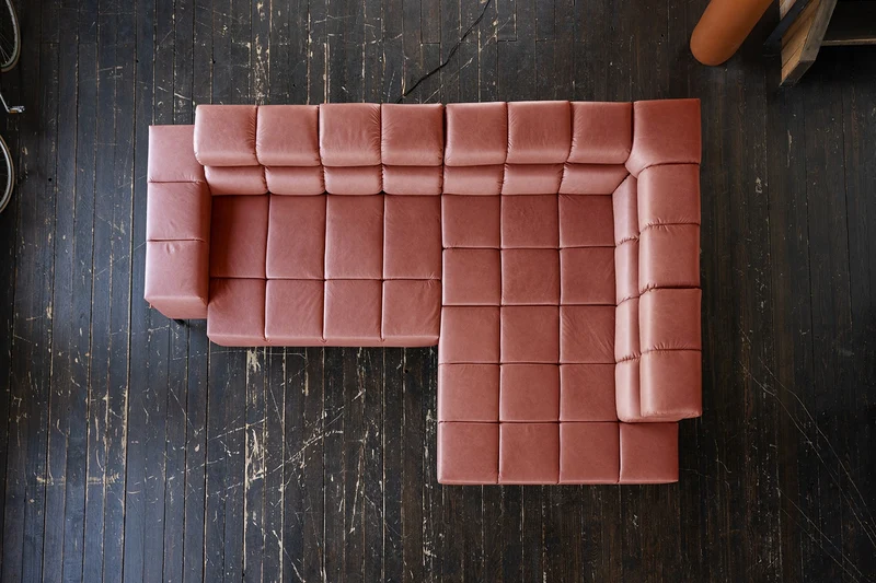 KAWOLA Sofa NELSON Ecksofa Leder rot