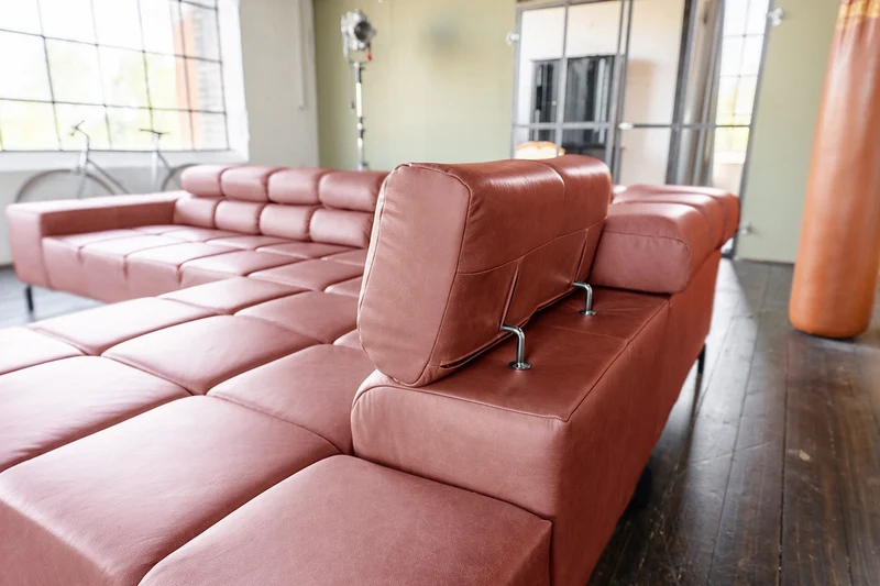 KAWOLA Sofa NELSON Ecksofa Leder rot
