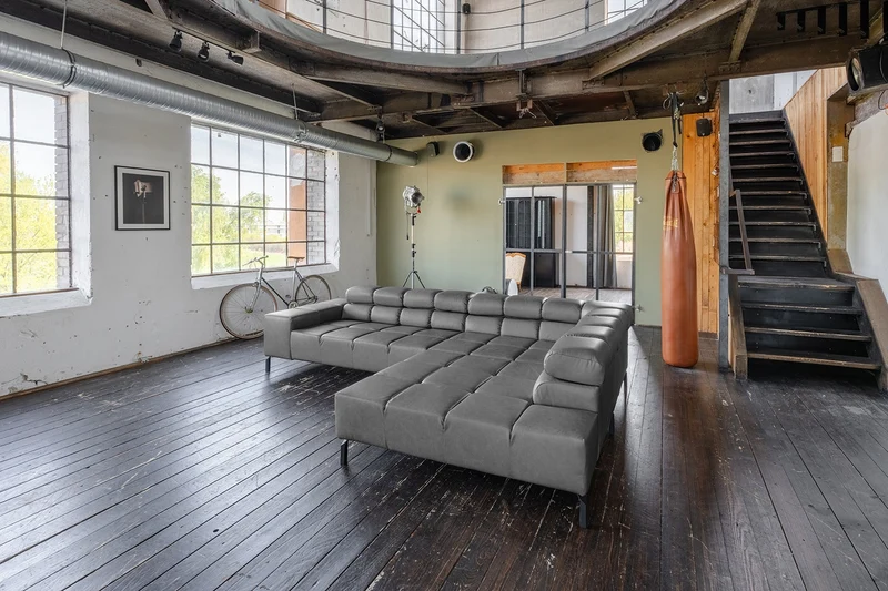 KAWOLA Sofa NELSON Ecksofa Leder anthrazit