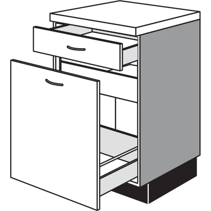 pino Unterschrank mit Innenschubkasten USA30IS 30 cm