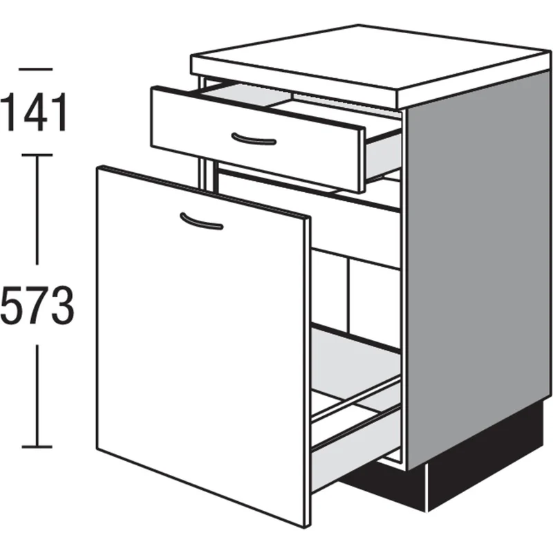 pino Unterschrank mit Innenschubkasten USA30IS 30 cm