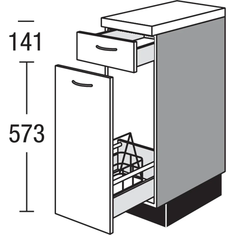 pino Unterschrank für Flaschen USA30F 30 cm