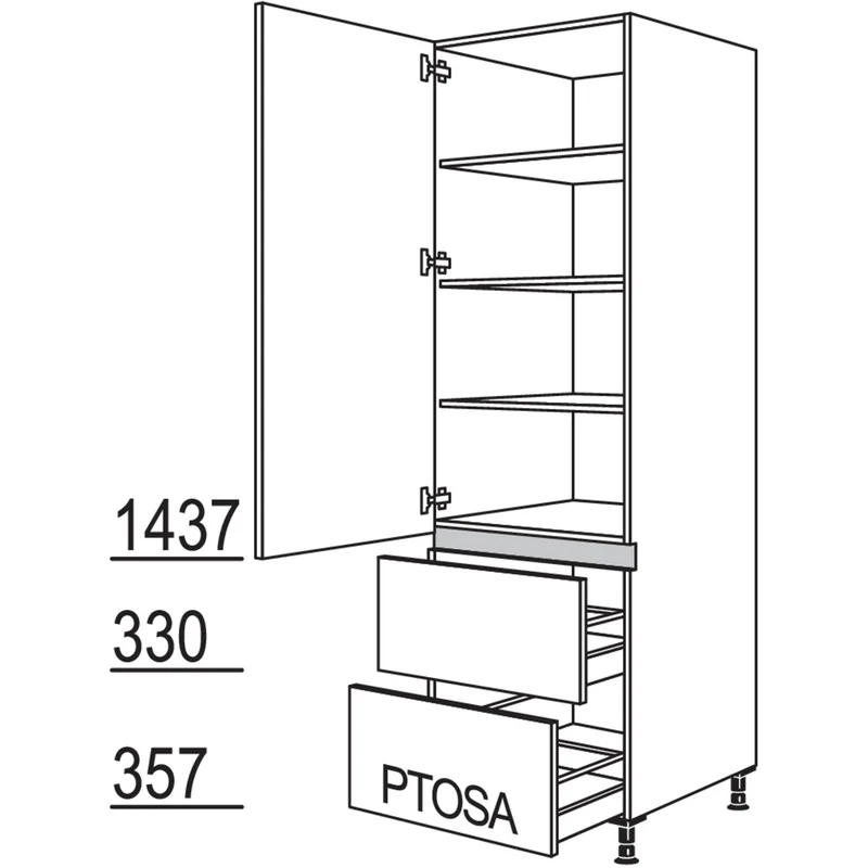 nobilia Geschirr-/ Vorratsschrank LH2A40-3 40 cm