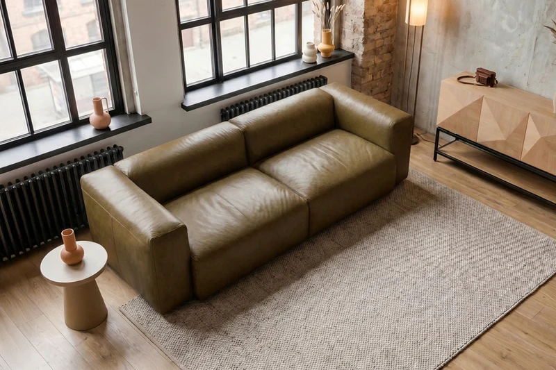 KAWOLA Sofa CELESTE 4-Sitzer Leder camel
