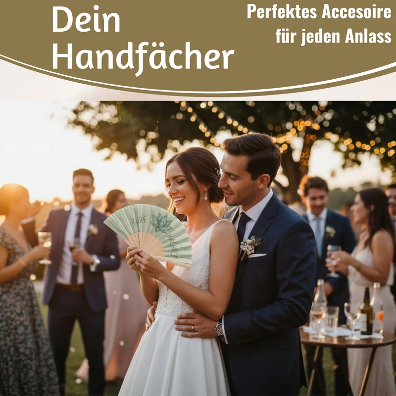 Handfächer Holz Stoff Fächer "PURE BALANCE" Bali Grün Grau faltbar Faltfächer