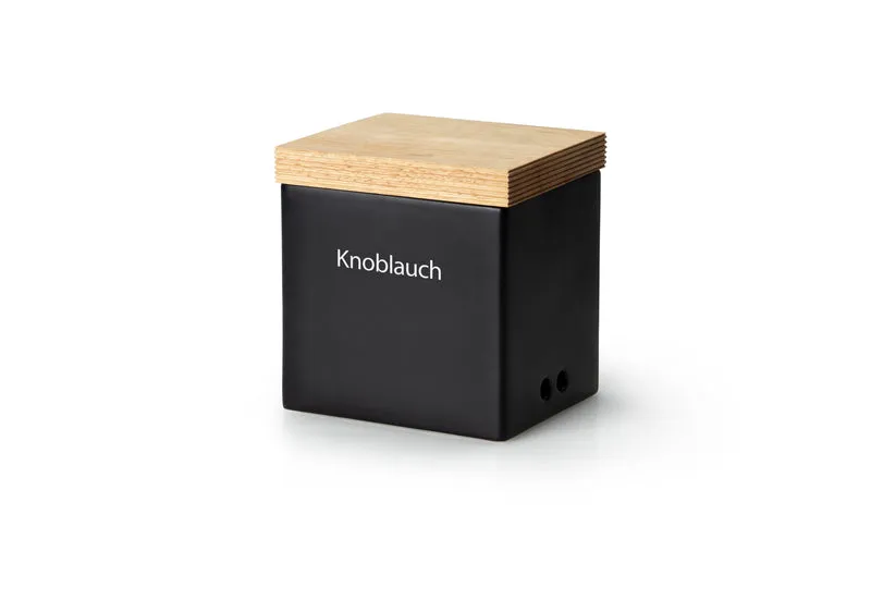 -Continenta- Vorratsdose mit Holzdeckel "Knoblauch" Keramik 14x12x15,5cm