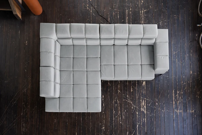 KAWOLA Sofa NELSON Ecksofa Leder hellgrau