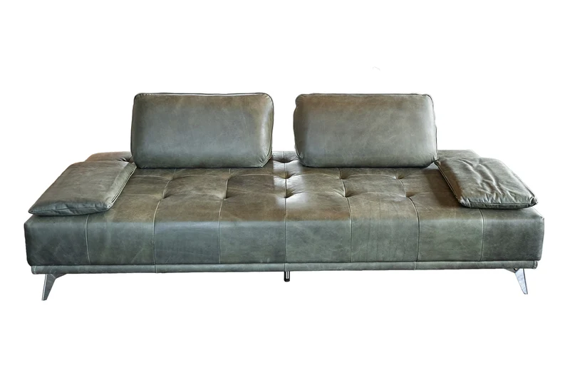 B-Ware KAWOLA Sofa WIOLO Schlafsofa Daybed Leder moosgrün