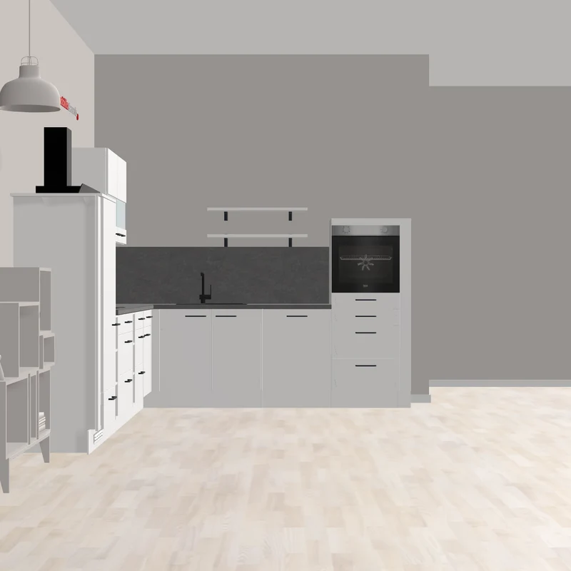 nobilia L-Küche viel Stauraum mit Highboard - viele Auszüge und Schubladen Leinfelden-Echterdingen 375 x 285 cm Alpinweiss Supermatt Beton Schiefergrau hocheingebauten Backofen und 90cm Schräghaube Franke Spüle Carbon Tectonite Ausstattung