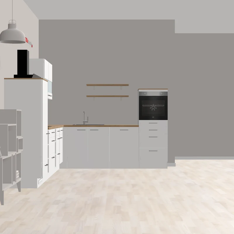 nobilia Ecklösung Einbauküche Junges Wohnen Weißenfels 365 x 275 cm weiß Sierra Holzfarben mit vielen Auszügen und Schubladen - 90cm Schräghaube für mehr Kopffreiheit beim Kochen