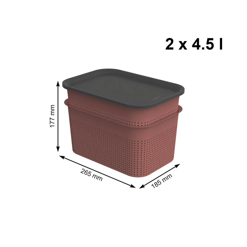 2er Set Boxen mit Deckel 4,5 l BRISEN
