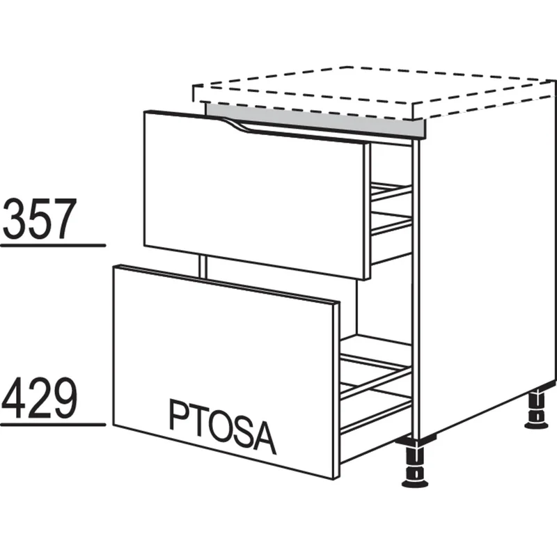 nobilia XL-Abschluss-Auszugschrank Curve LU2AAC90-X 90 cm