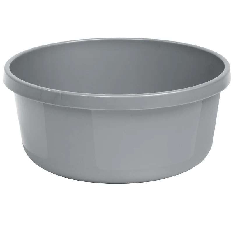 3 x Schüssel 8 Liter - rund- D-32x14cm - grau - Waschschüssel Spülschüssel Wasserschüssel Kunststoff Spüle Waschbecken Wanne Box - Abwaschschüssel
