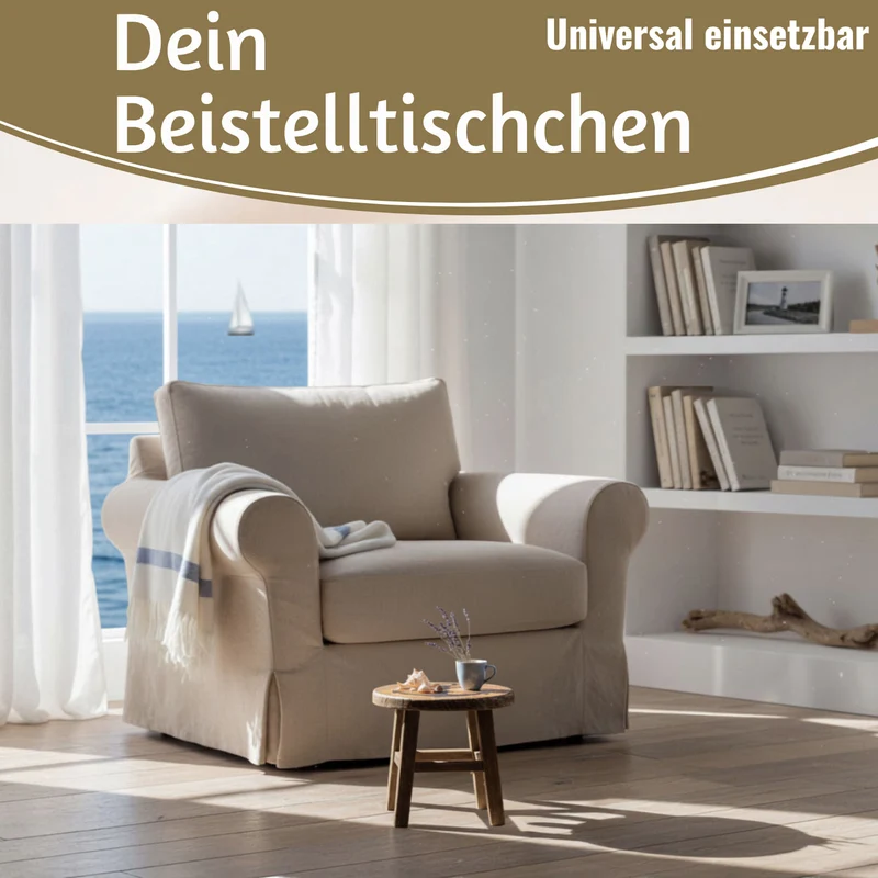 Holz Pflanzenhocker 26x20cm Maritim Ocean Mini Tisch Deko Hocker Blumenständer