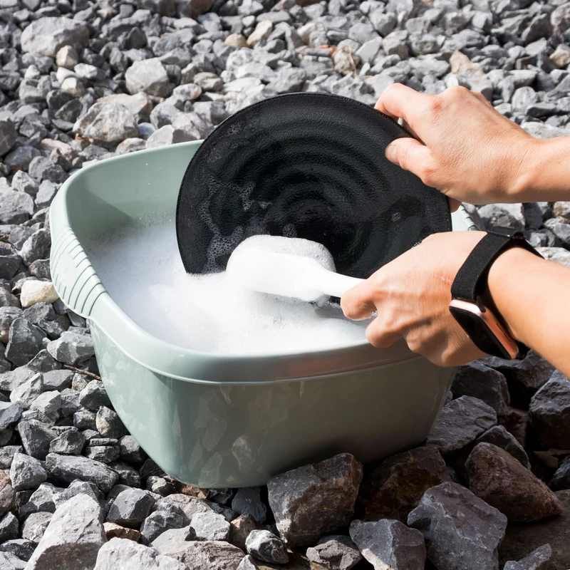 2x Schüsseln eckig - grau - Waschschüssel Spülschüssel Wasserschüssel Lebensmittelecht Kunststoff Spüle Haushaltsschüssel Universal Küchenschüssel Pflege nestbar Waschbecken