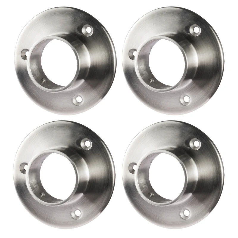 4 STÜCK Edelstahl Flansch für 42,4 mm Rohre - V2A Fitting für Geländer Handlauf Balkon gebürstet