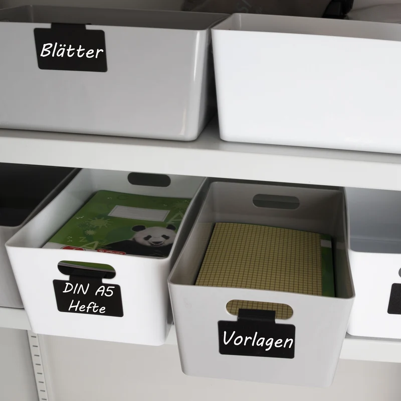 3 x Organizerbox 25x17x11cm DINA5 3,9 Liter - WEIß GRAU - Ordnungssystem Schubladenorganizer - Polypropylen - Aufbewahrung Aufbewahrungskorb Schubladenbox - Ordnungsbox - Schreibtisch Schlafzimmer