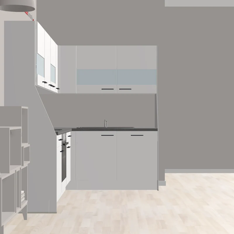 nobilia Kompakt & klar schöne L-Küche mit Ablußwangen Neumarkt 246 x 186 cm weiss Beton grau mit Backofen - Kochfeld - Schrank für Flachschirmhaube und Glaselementen