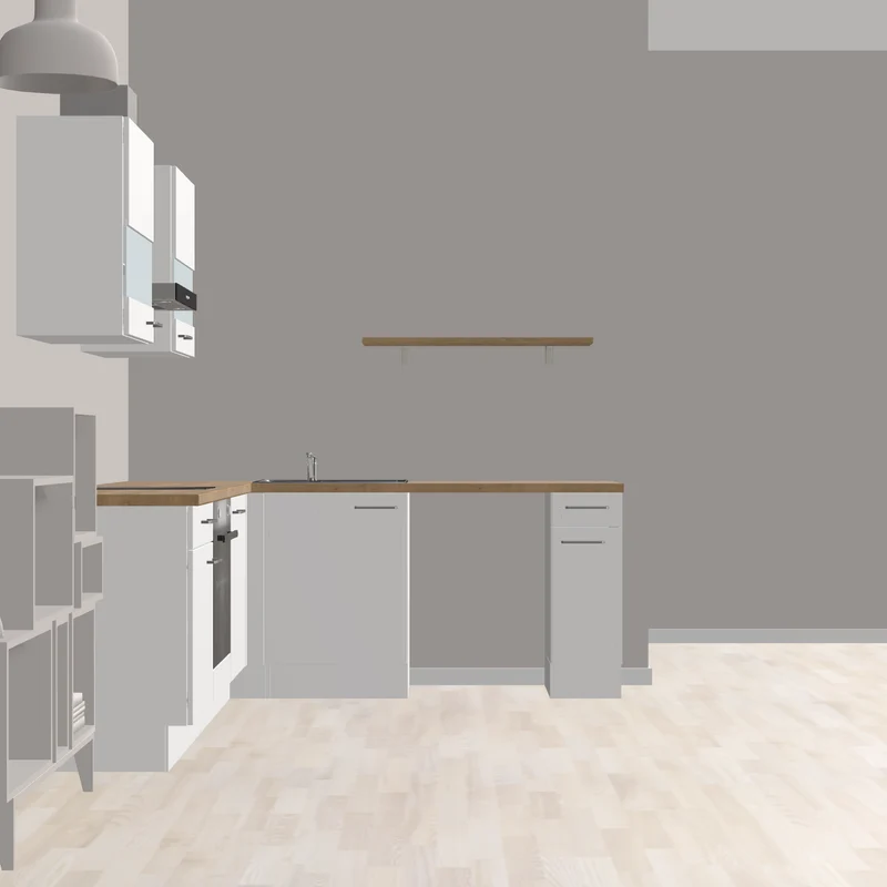 nobilia Budgetfreundliche Startküche in L-Form Germering 245 x 215 cm weiss Eiche teilweise mit E-Geräte mit Platz für die eigenen Standgeräte wie GS oder KG