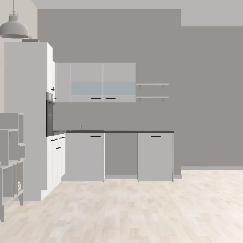 nobilia L-Küche für kleine Familien Schwäbisch Hall 305 x 251 cm Alpinweiss matt schwarze Arbeitsplatte mit Platz für Waschmaschine und freihstehender Kühlgefrierkombination