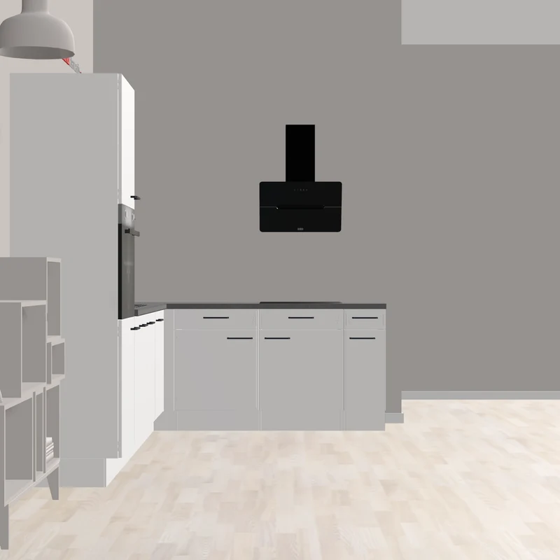 nobilia L-Küche modern mit Solo-Backofen und schöner Dunstabzugshaube Siegburg 305 x 215 cm weiss Matt Steinoptik mit Schräghaube und hocheingebauten Backofen